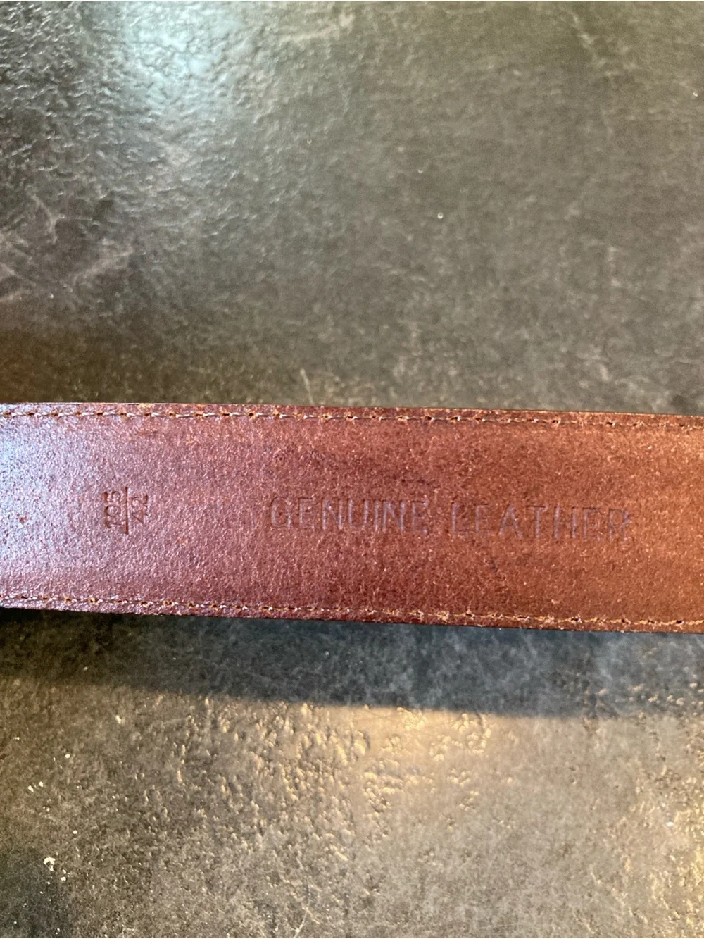 Men Fossil brown leather beautiful twist accent belt size 42